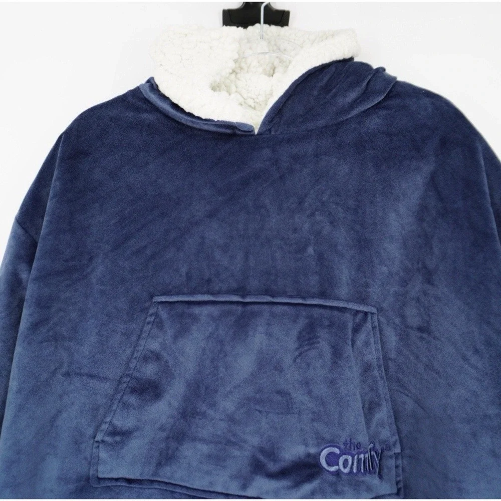 The Comfy Original Oversized Wearable Blanket Hoodie Blue Sherpa Lined KIDS‎